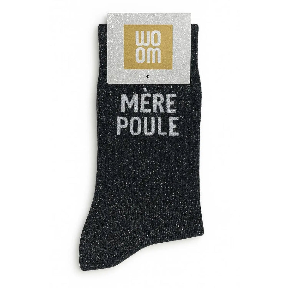 Chaussettes à paillettes - Mère poule noir