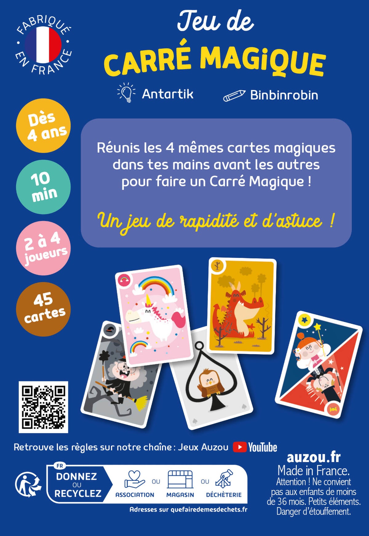 Jeux de cartes - Jeu de carré magique - le rem's pour enfants