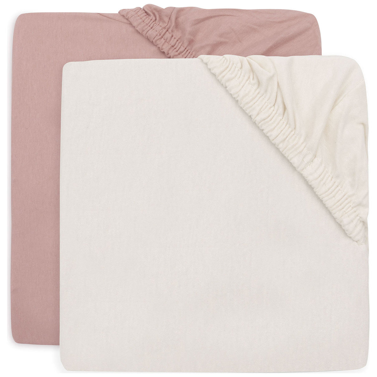 Drap-housse pack 2 - Jersey - wild rose / Ivory