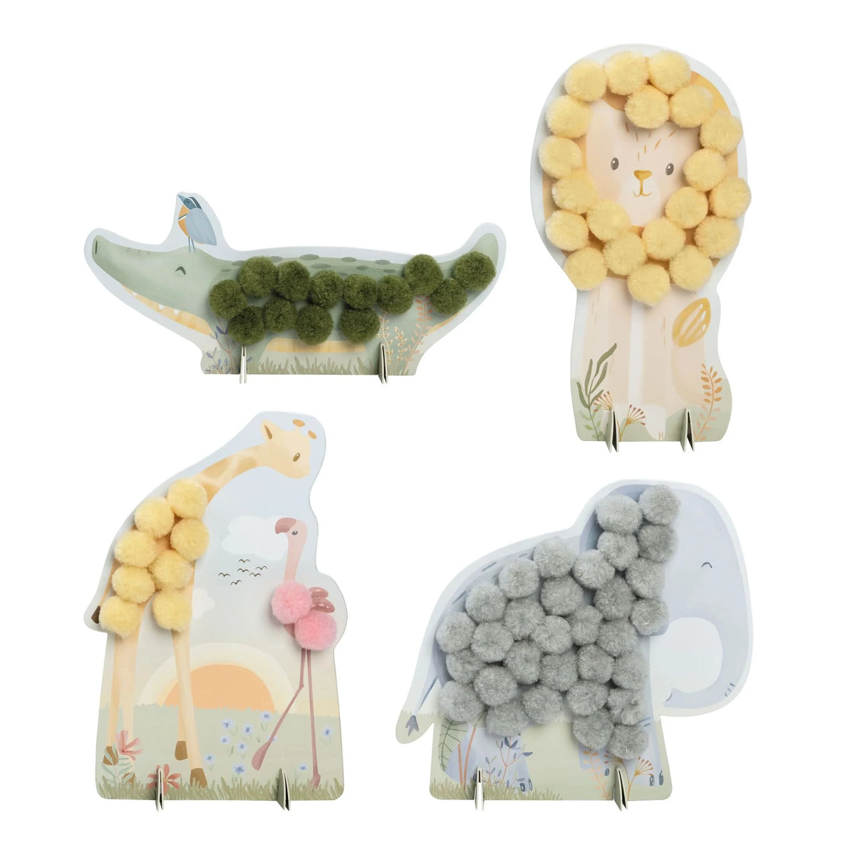 Cartes à Pompons - Safari Friends