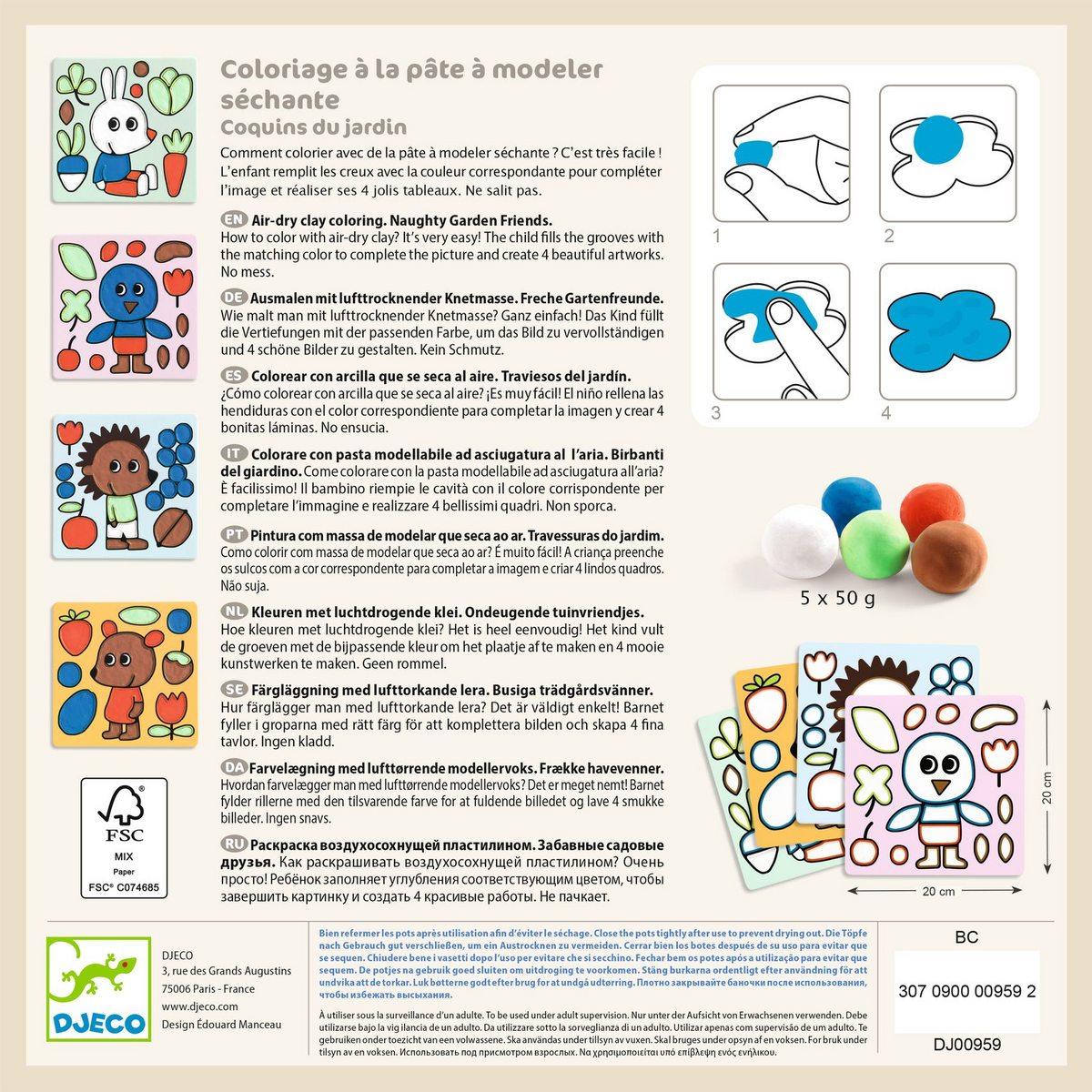 Coloriage à la pâte à modeler séchante - Coquins du jardin