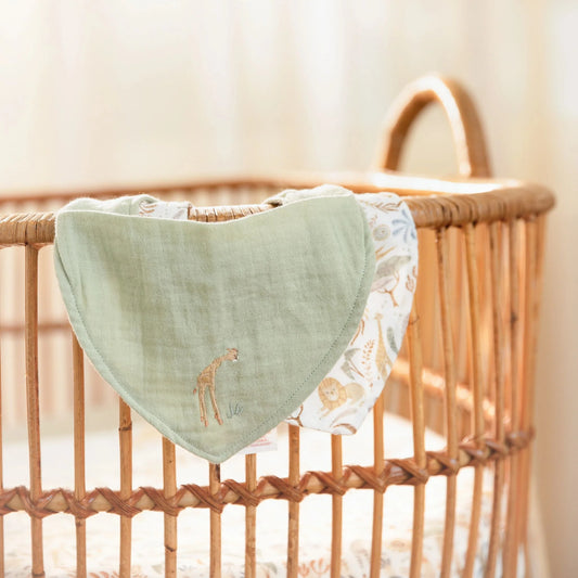 Set de 2 bavoirs bandana -Safari Wonders