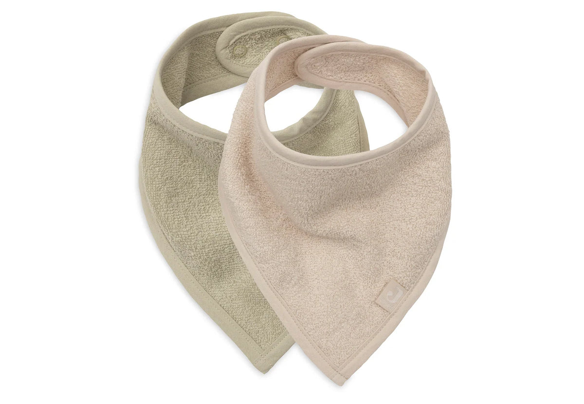 Lot de 2 bavoirs bandana Matcha / sand