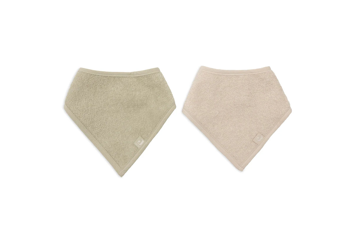 Lot de 2 bavoirs bandana Matcha / sand