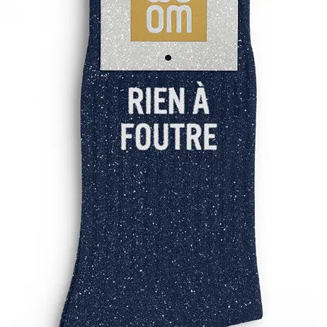 Chaussettes à paillettes - Rien à foutre bleu Marine