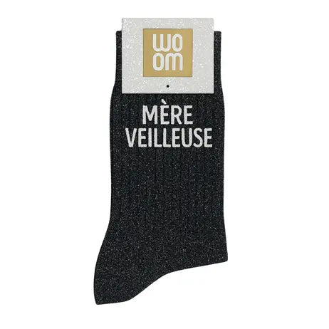 Chaussettes à paillettes - Mère veilleuse noir