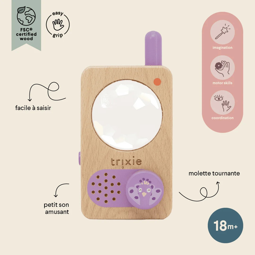 Talkie-walkie en bois - Mrs. Peacock