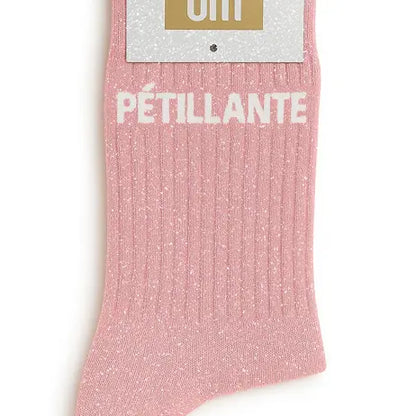 Chaussettes à paillettes -Pétillante Rose