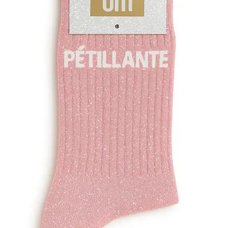 Chaussettes à paillettes -Pétillante Rose