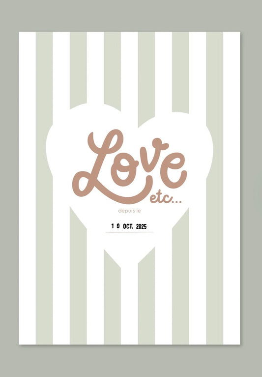 Affiche Love etc … rayures