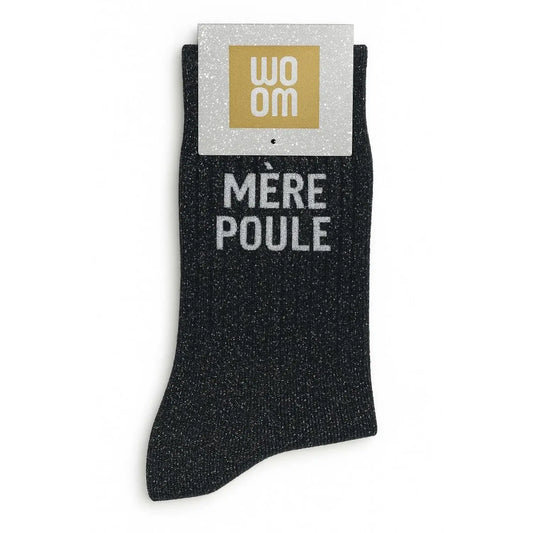Chaussettes à paillettes - Mère poule noir