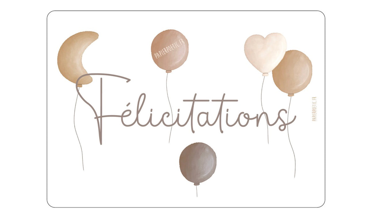 Carte Félicitations Ballon Lune