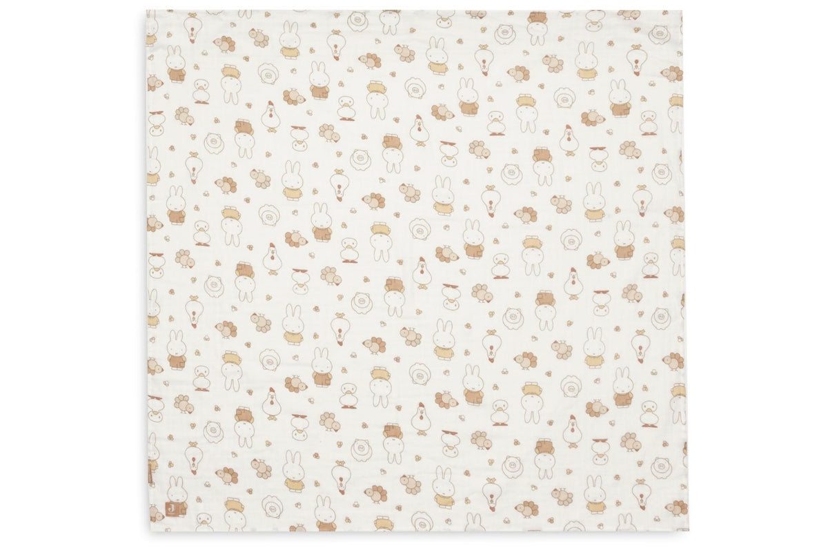 Lange Gaze de Coton 115x115cm - Miffy Family Farm - 2 Unités