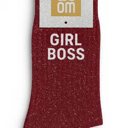 Chaussettes à paillettes - Girl Boss Cherry