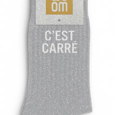 Chaussettes à paillettes - C’es Carré silver moon