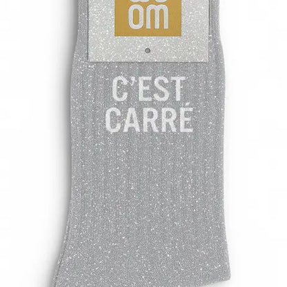 Chaussettes à paillettes - C’es Carré silver moon