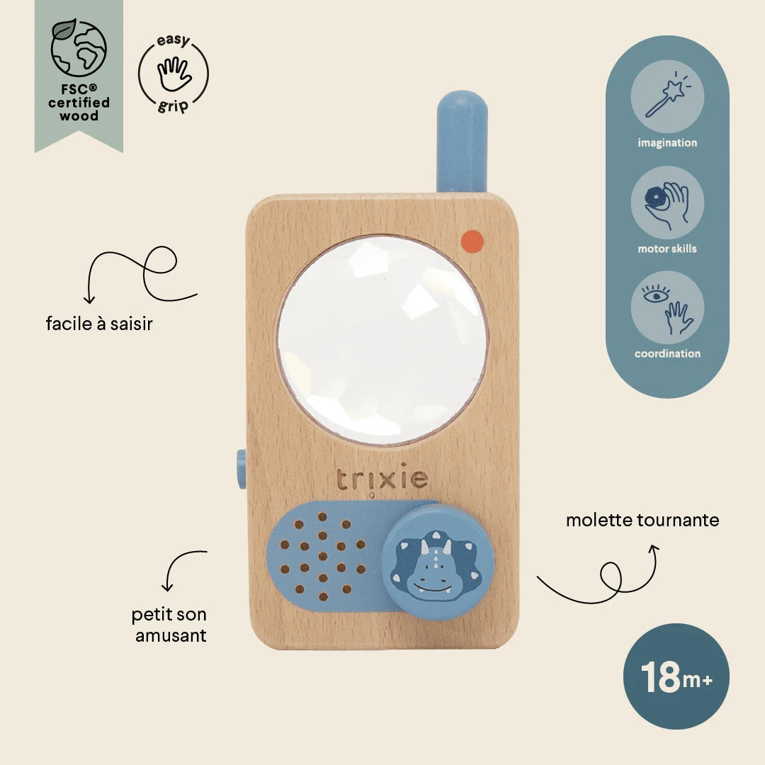Talkie-walkie en bois - Mr. Triceratops