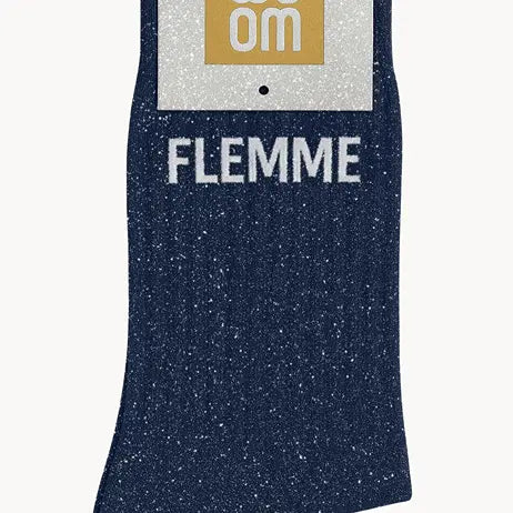 Chaussettes à paillettes - Flemme bleu marine