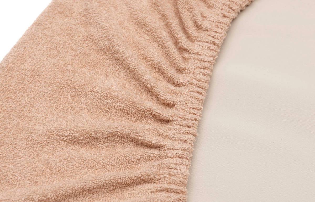 Housse Matelas à Langer Éponge Duo - rose et biscuit