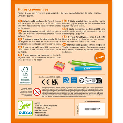 8 gros crayons gras