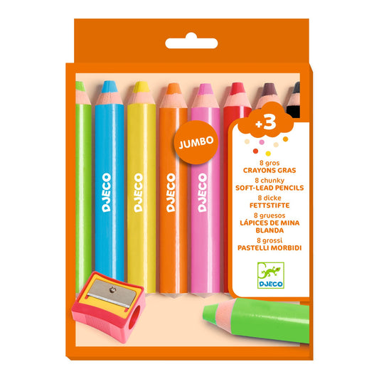 8 gros crayons gras