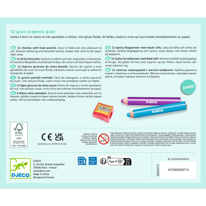 12 gros crayons gras