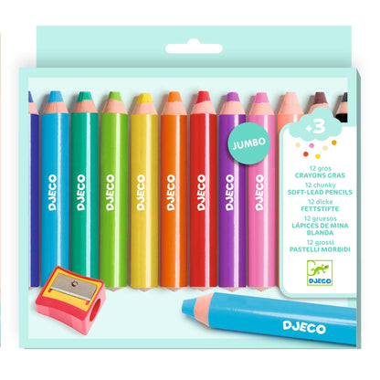 12 gros crayons gras