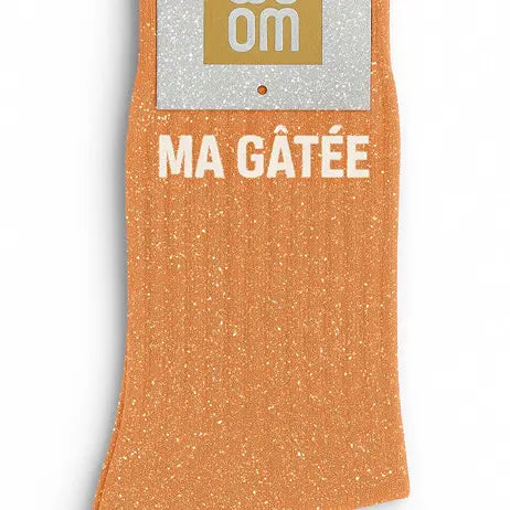 Chaussettes à paillettes - Ma Gâtée Orange