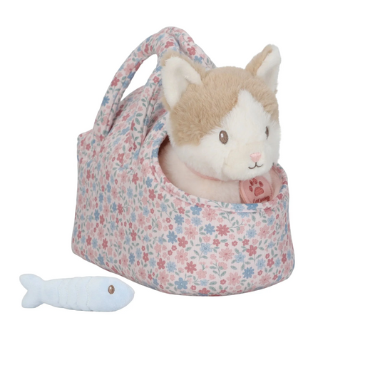 Peluche chat avec sac de transport - Marley
