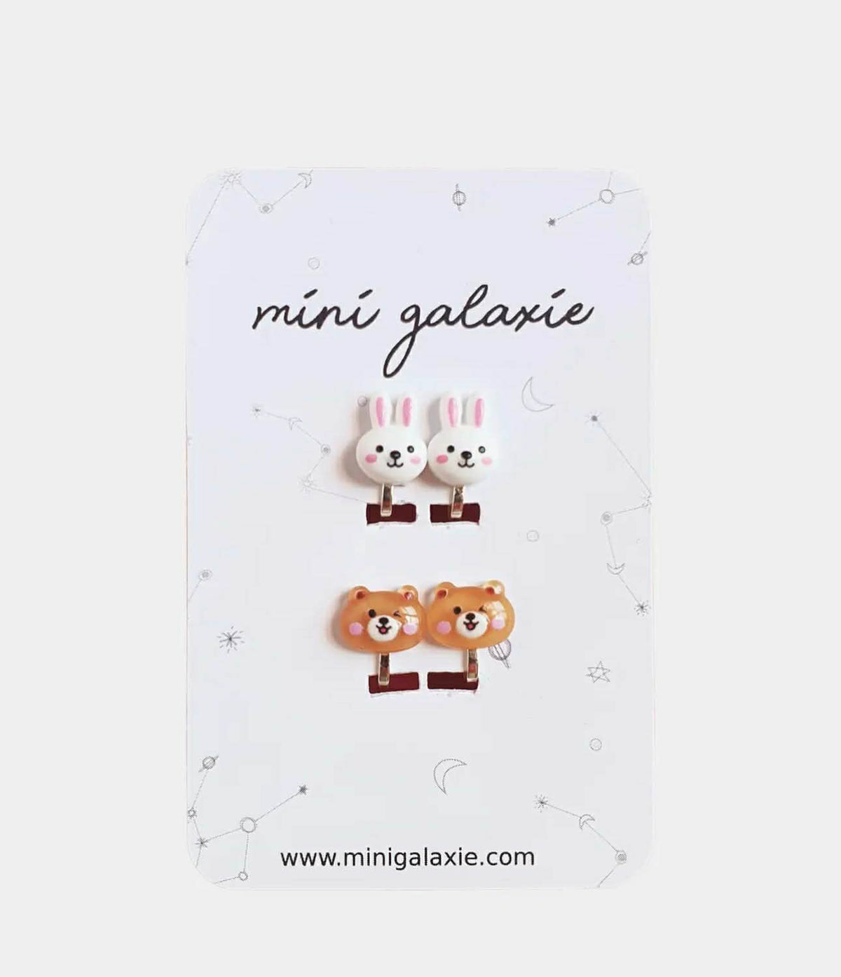 Boucles d’oreilles à clips enfant - Lapin et ours