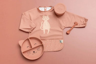 Assiette avec ventouse en silicone et compartiments - Mrs. Cat