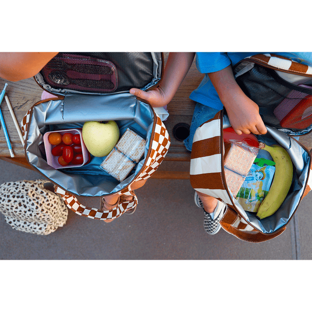 Lunch Bag isotherme - Rayures Marron Beige