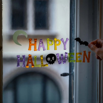 Set d'Autocollants en Gel pour Fenêtre - Happy Halloween