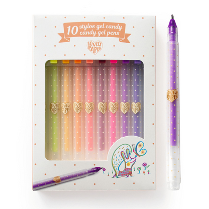 10 stylos gel bonbon
