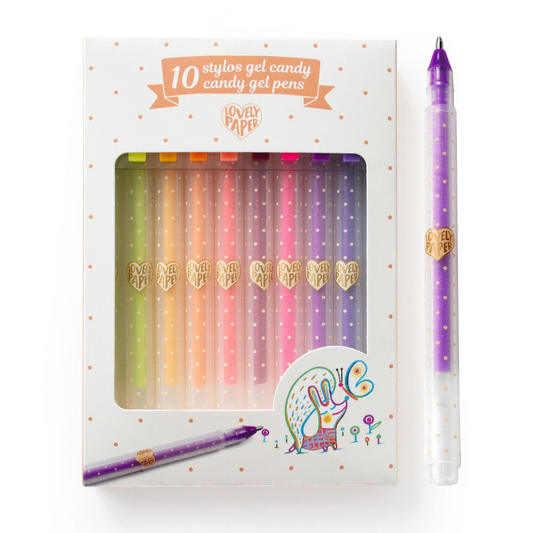 10 stylos gel bonbon