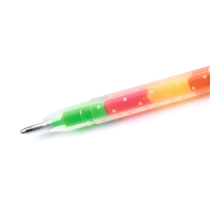6 stylos gel arc en ciel