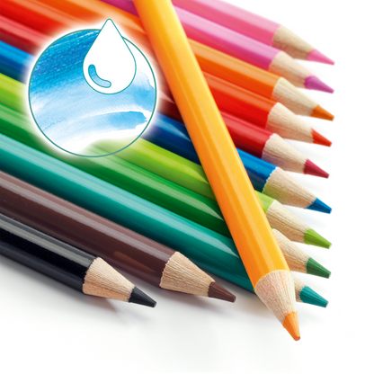 12 crayons aquarellables