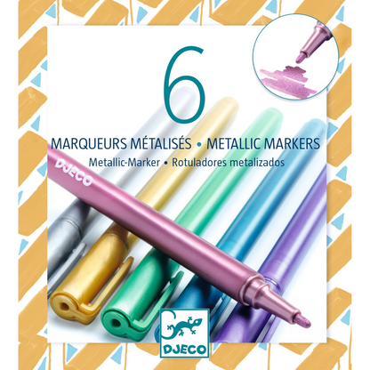 6 marqueurs métalliques
