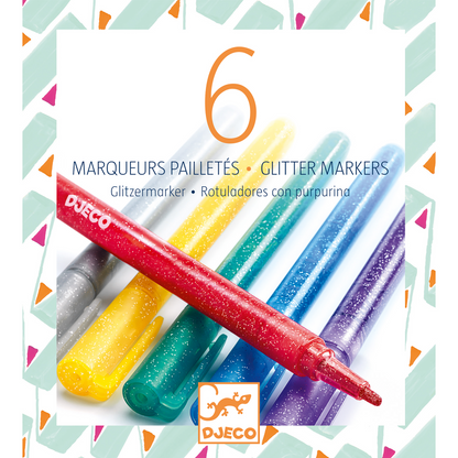6 marqueurs pailletés classique