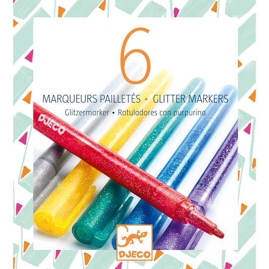 6 marqueurs pailletés classique