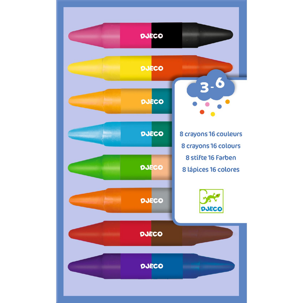 8 crayons doubles côtés
