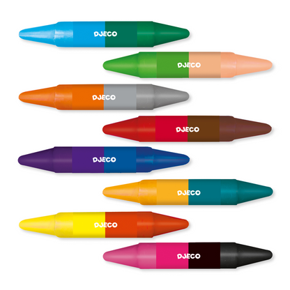 8 crayons doubles côtés