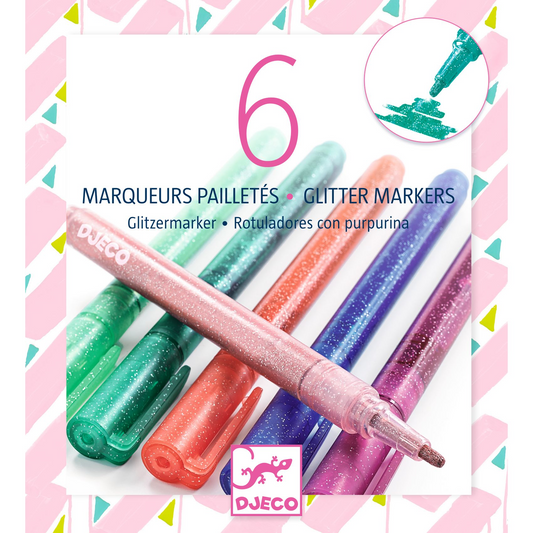 6 marqueurs pailletés - Sweet