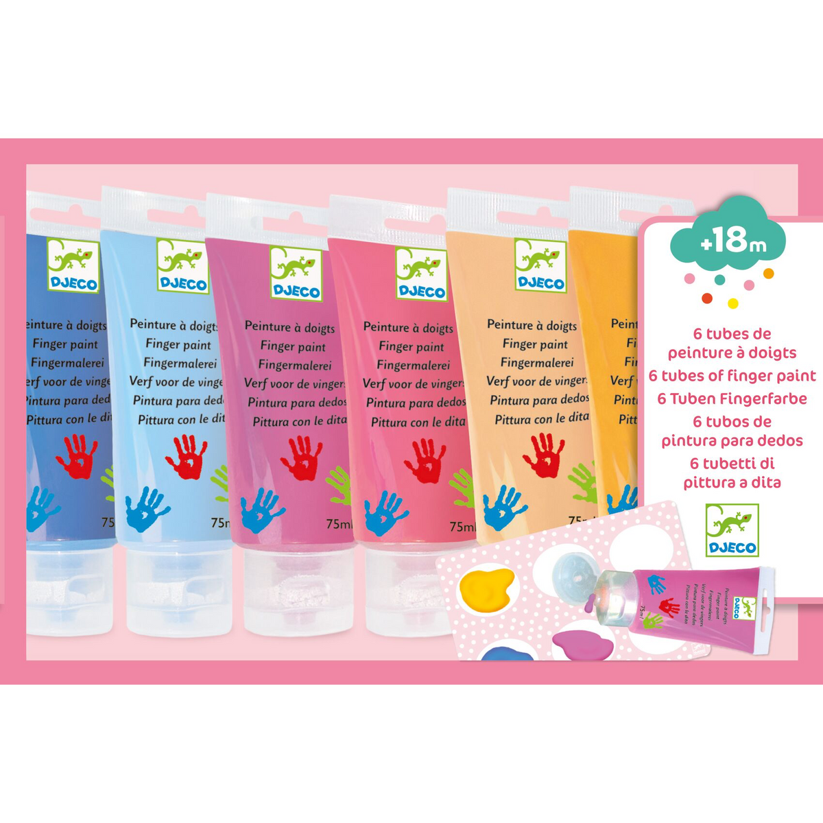 6 tubes de peintures à doigts sweet