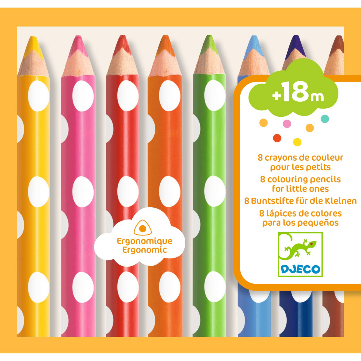 8 crayons de couleur pour les petits