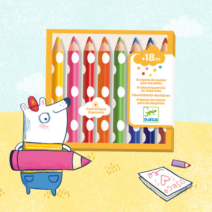 8 crayons de couleur pour les petits