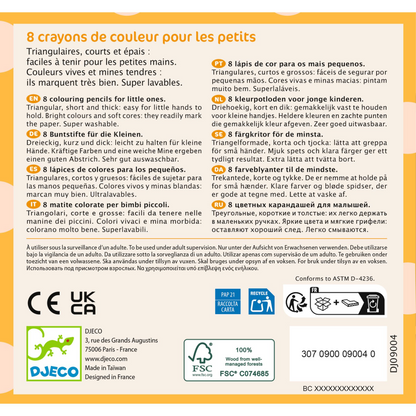8 crayons de couleur pour les petits