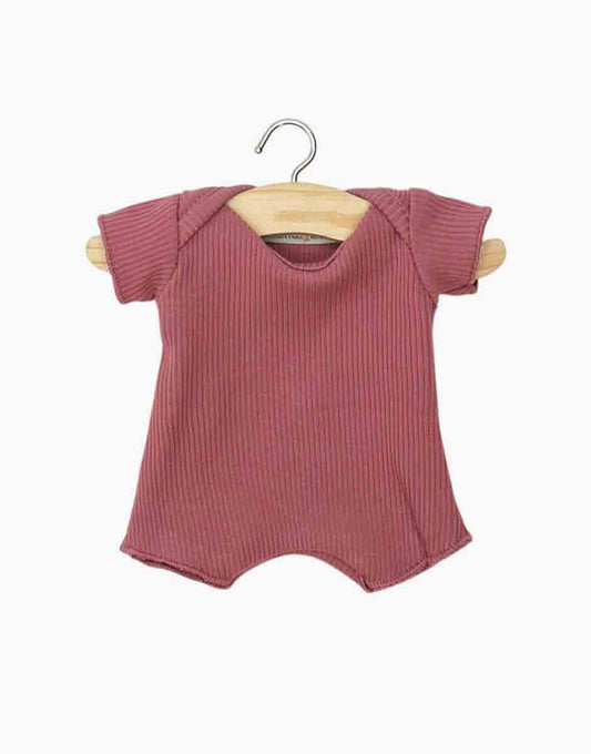 Babies – Body shorty en maille côtelée framboise