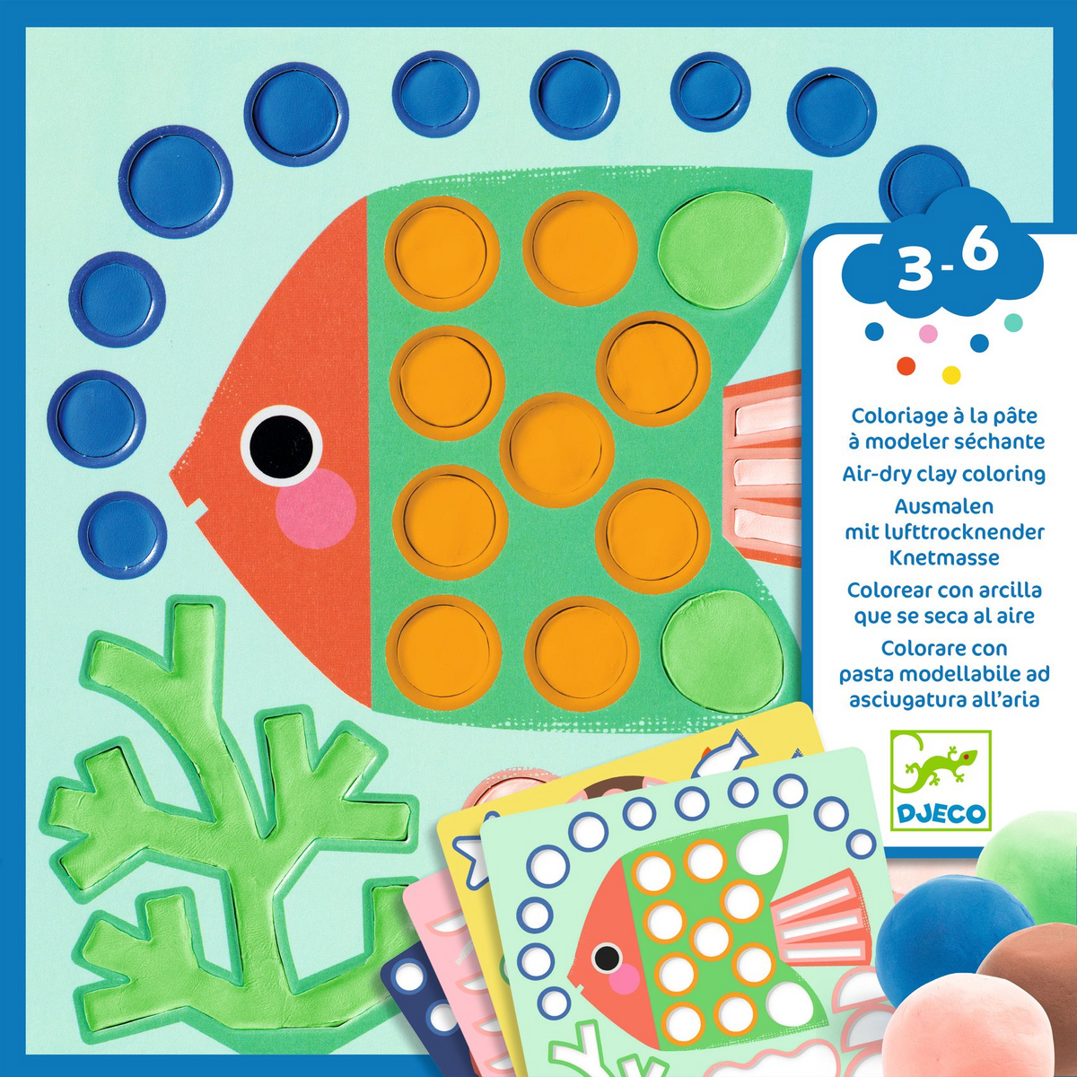 Coloriage à la pâte à modeler séchante - Coquins sous l'eau
