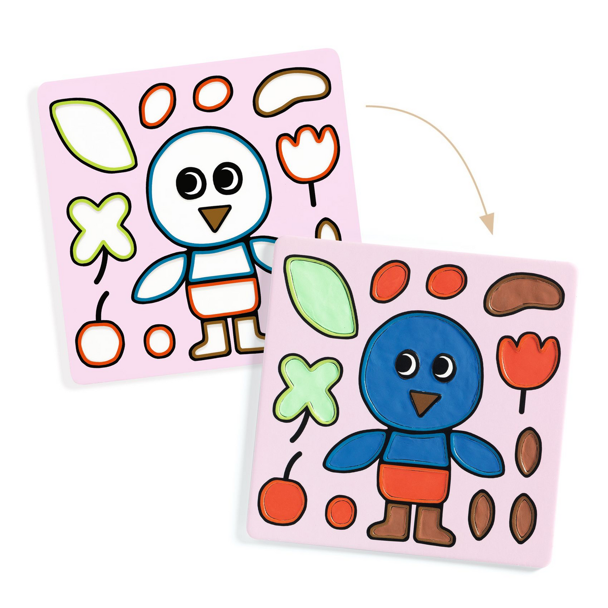 Coloriage à la pâte à modeler séchante - Coquins du jardin
